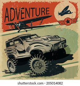 Adventure grunge poster