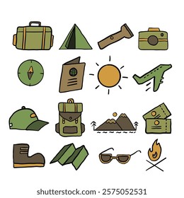 Adventure hand drawn illustration collection