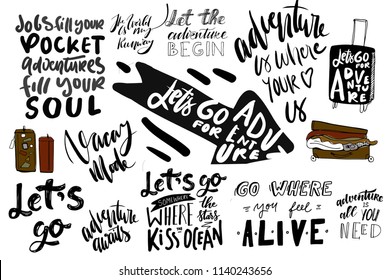 Adventure hand lettering for your design Vector illustration
