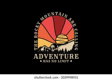 .Adventure has no limit, design silhouette retro style