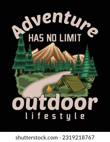 adventure has no limit outdoor lifestyle t-shirt design