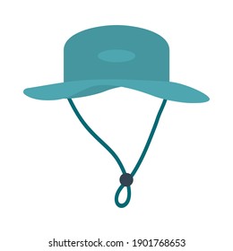 Abenteuer-Hut-Symbol auf weißem Hintergrund, buntes Design, Vektorgrafik