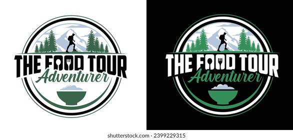 Adventure hikers logo design template. Modern Food company logo design template. Mountain logo