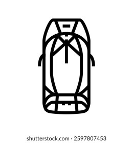adventure hiking backpack line icon vector. adventure hiking backpack sign. isolated contour symbol black illustration