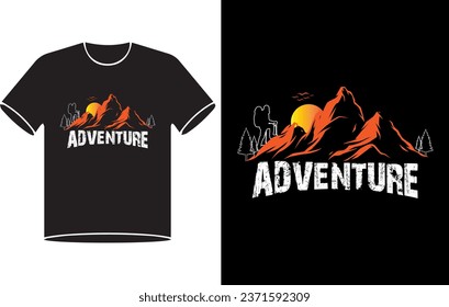 Modelación de diseño de camisetas de excursión de aventura senderos