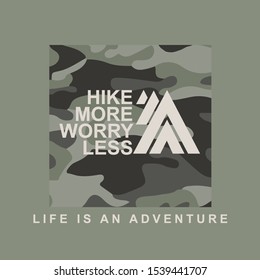 Adventure Hiking  Typography, Tee Shirt Graphics, Vectors