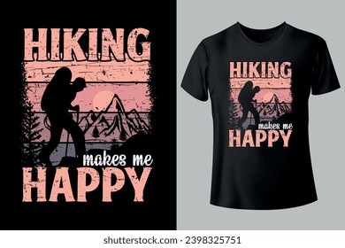 Adventure Hiking typography unique, custom, vintage T-shirt Design