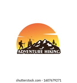 adventure hiking vector icon illustration design template