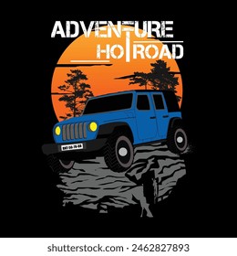 ADVENTURE HOT ROAD T-SHIRT VECTOR ART PRINT DESIGN