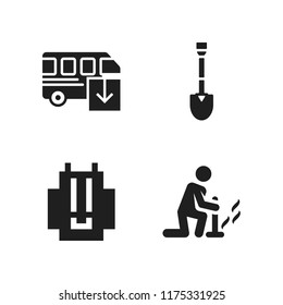adventure icon. 4 adventure vector icons set. travel, campfire and backpack icons for web and design about adventure theme