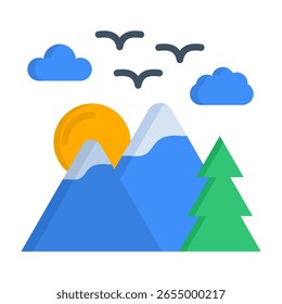 Adventure Icon Flat Vector Illustration