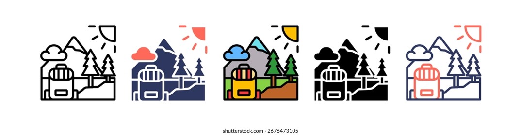 Adventure Icon Multiple Vector Illustration