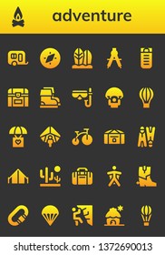 adventure icon set. 26 filled adventure icons.   