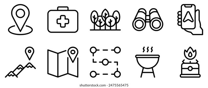 Adventure Icon Set A Line Style Collection for Explorers
