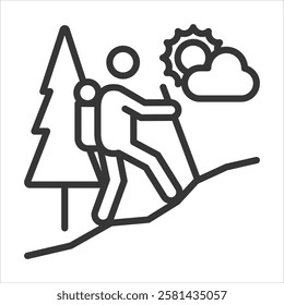 Adventure Icon Vector Illustration Outline