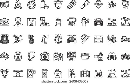 Adventure icons High-Quality Vector Icons Collection with Editable Stroke. Ideal for Professional and Creative Projects