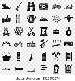 Adventure icons set. Simple style of 36 adventure vector icons for web for any design