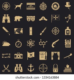 Adventure icons set. Simple style of 36 adventure vector icons for web for any design