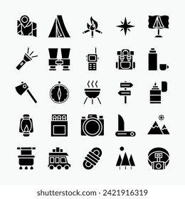 Adventure icons set. Travel, tourism, holiday, journey, recreation icons collection. vector illustration