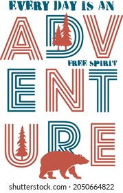 Adventure illustration, outdoor adventure . Vector graphic for t-shirt prints, posters and other uses - Shutterstock ID 2050664822