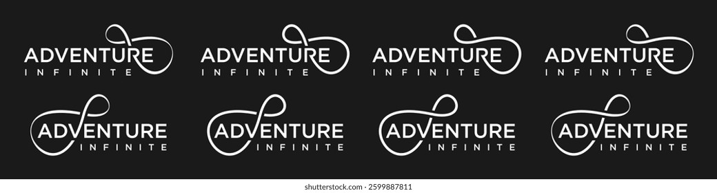 adventure Infinity logo design, wordmark adventure with Infinity icon combination, vector illustration
