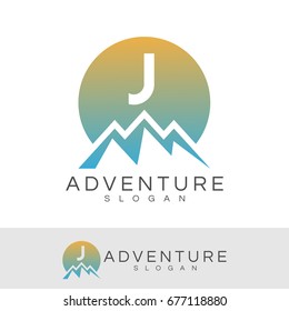 adventure initial Letter J Logo design
