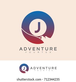 adventure initial Letter J Logo design