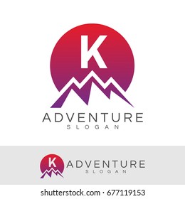 adventure initial Letter K Logo design
