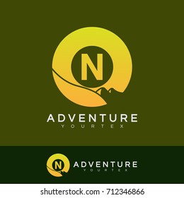adventure initial Letter N Logo design