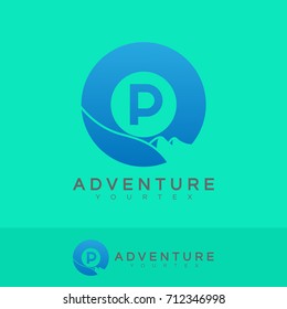 adventure initial Letter P Logo design
