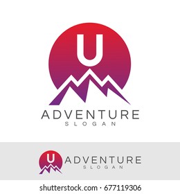 adventure initial Letter U Logo design
