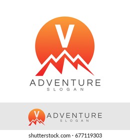 adventure initial Letter V Logo design
