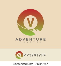 adventure initial Letter V Logo design