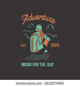 ADVENTURE INKING FOR THE DAY - MODERN AND STYLISH TYPOGRAPHY DESIGN, VECTOR PRINT T-SHIRT, GRAPHIC VECTOR DESIGN, URBAN STYLE, STREET WEAR FASHION ILLUSTRATION, 