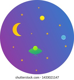 Adventure into galaxy (Space concept)