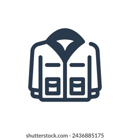 Adventure Jacket for Outdoor Expeditions Vector Icon Illustration
