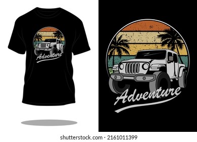 Adventure Jeep Retro T Shirt Design