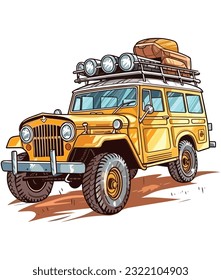 Adventure Jeep vector design, Adventure car design on white background