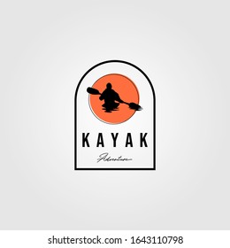 adventure kayak logo outdoor vector illustration design