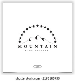 adventure lake and mountain logo premium elegant template vector eps 10