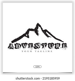 adventure lake and mountain logo premium elegant template vector eps 10