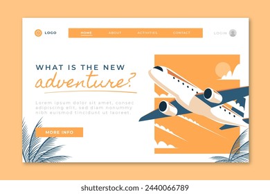 Adventure landing page template vector design in eps 10