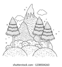 adventure landscape with snow mountain
