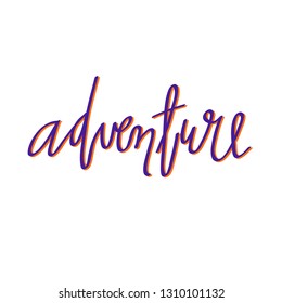 adventure lettering doodle icon