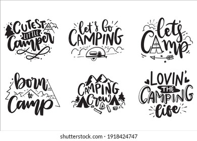 Adventure Lettering Quotes Poster, Camping Quotes, Adventure time quotes for T-Shirt design, Cut Files Design