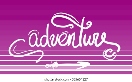 adventure lettering. vector illustration