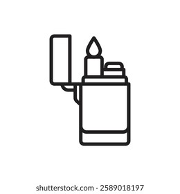 Adventure Lighter Outline Icon Vector Illustration