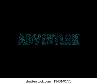 Adventure with line design on black background