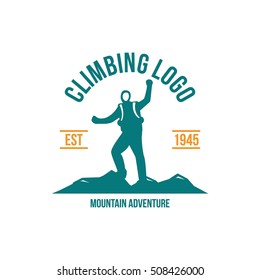 Adventure logo, Climbing, Trekking logo design template