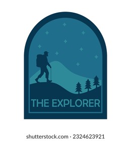 Adventure logo with dark blue design. Hiking Club Expedition Logo Design.